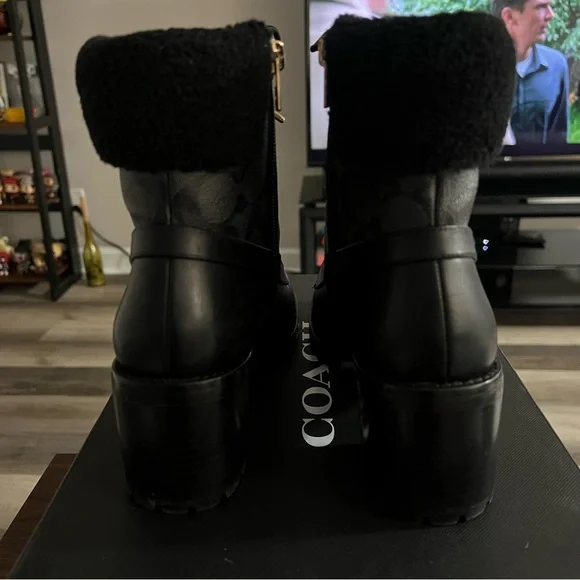 Coach Jill Women's Black Lace-Up Boots - Picture 5 of 8